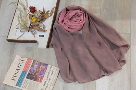 Dyeing gradient pearl chiffon headscarf