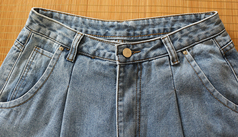High waist harem denim trousers