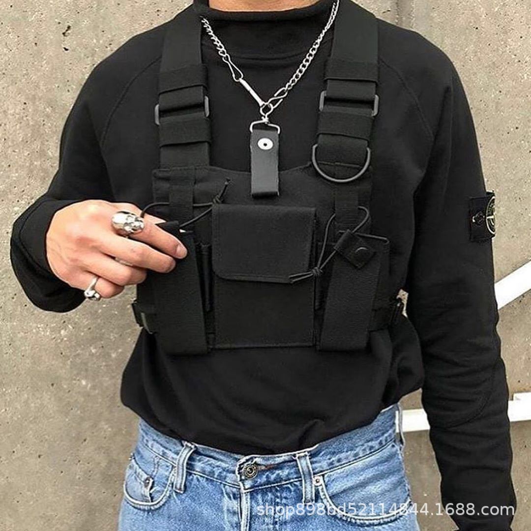 Hip Hop Tactical Vest Tide Brand Tooling Vest Backpack