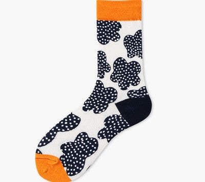new women socks 1 pair long cotton color geometric autumn socks novelty fashion lady happy socks