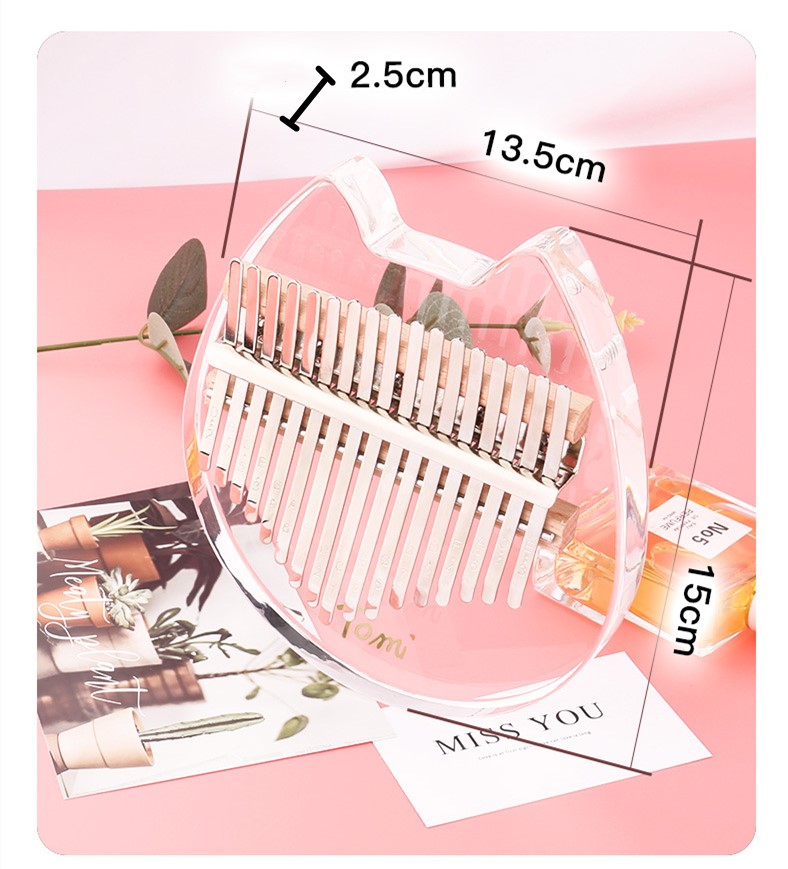 Round Crystal Thumb Piano 17-tone Finger Piano Acrylic