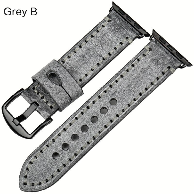 Watch strap with leather