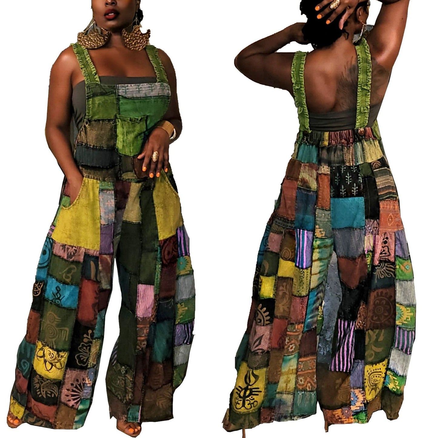 European And American Printed Bohemian Style Suspenders