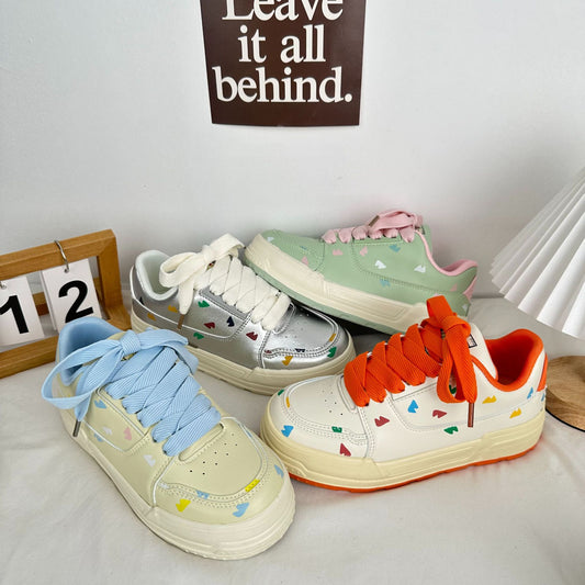 New Harajuku Floral Canvas All-Match Sports Shoes
