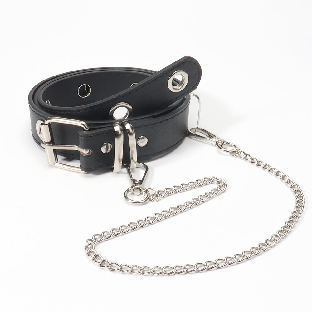 New Men And Women Metal Punk Chain Belt Chain Two-in-one Multi-purpose Hip Hop Dance Club Belt Belt