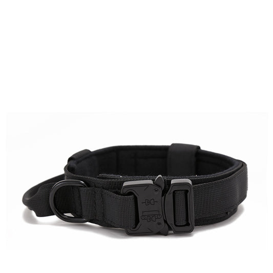 Nylon Wear-resistant Tactical Pet Collar Outdoor Adjustable Medium And Large Traction Dog Collar