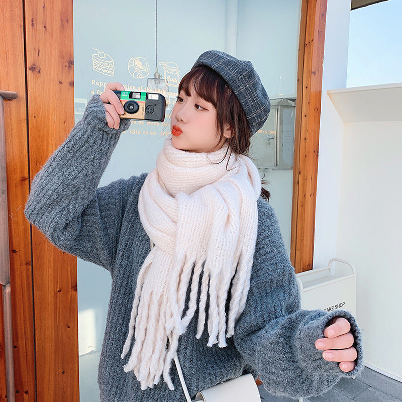 Women's Extra Thick Plaid Fringe Shawl Scarf