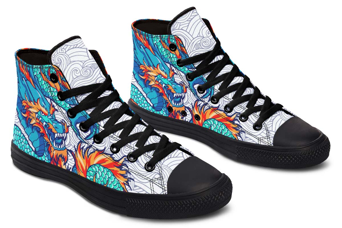Men's And Women's Fashion Color Printing High-top Canvas Shoes