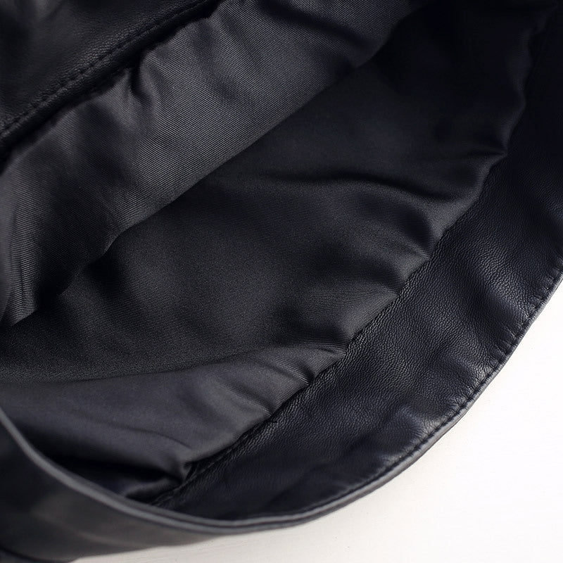 Black Wide-leg Slim High-waist Leather Shorts
