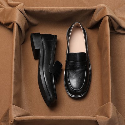 Women's Retro Soft Leather Low-Heel Slip-On Shoes