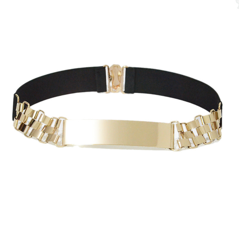 Europe And America Hot Selling Fashion Sequin Mirror Metal Belt