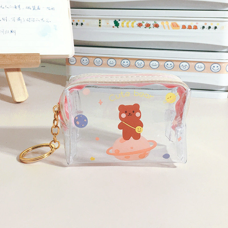 Girly Heart Transparent Zipper Coin Purse
