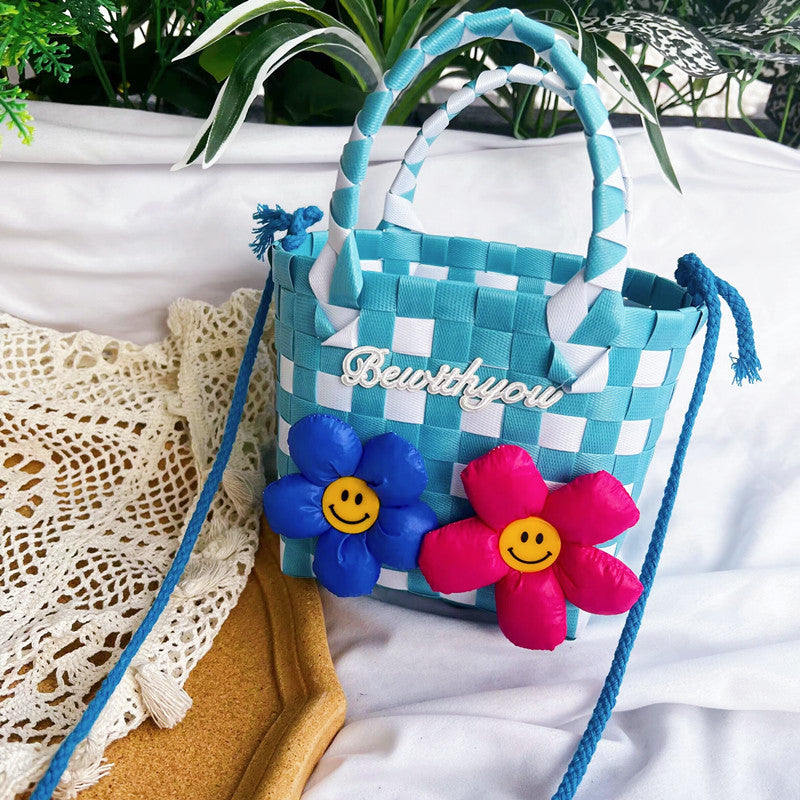 Kids Carrot Vegetable Basket Weaving Bag For Vacation