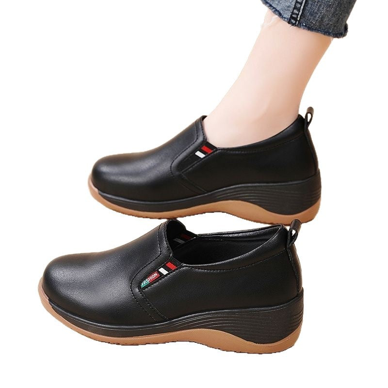 Winter Mid- To Senior-age Comfortable Non-fatiguing Soft-soled Slip-on Thick-soled Single Shoes