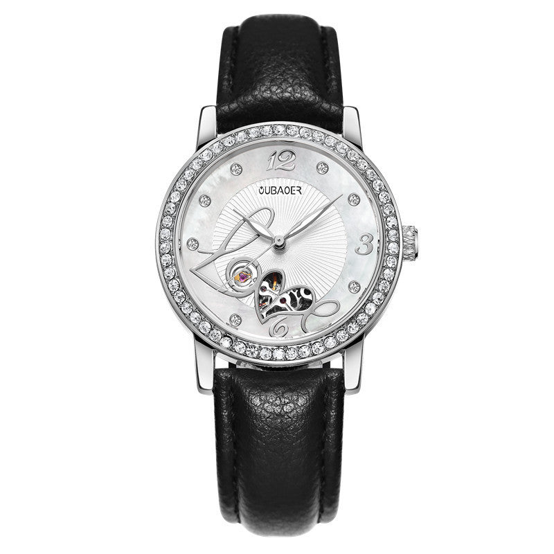 Mechanical hollow luminous belt waterproof watch