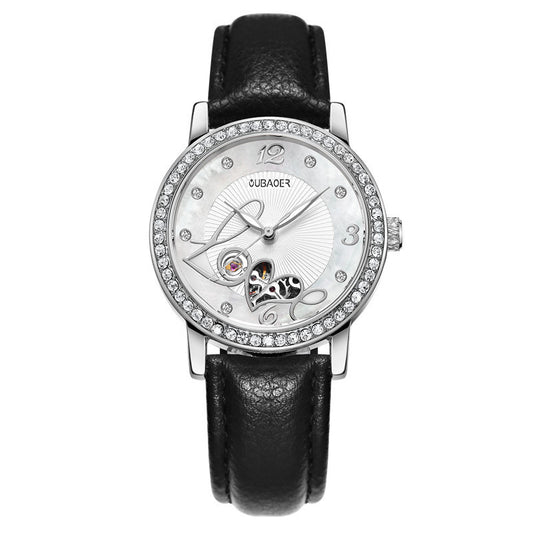Mechanical hollow luminous belt waterproof watch