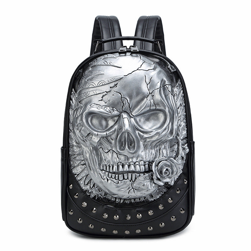 Embossed Three-dimensional Skull Backpack