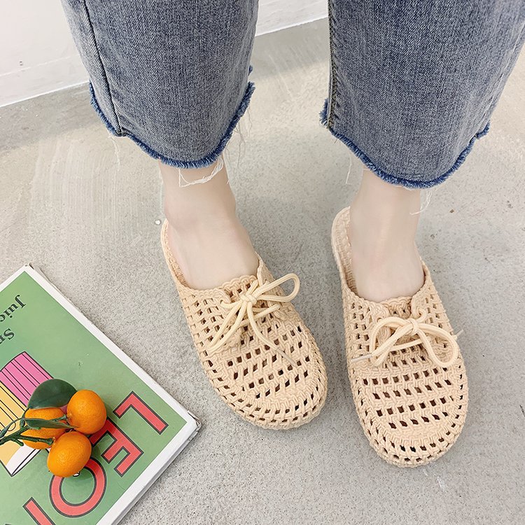 Retro seaside vacation Baotou lazy half slippers