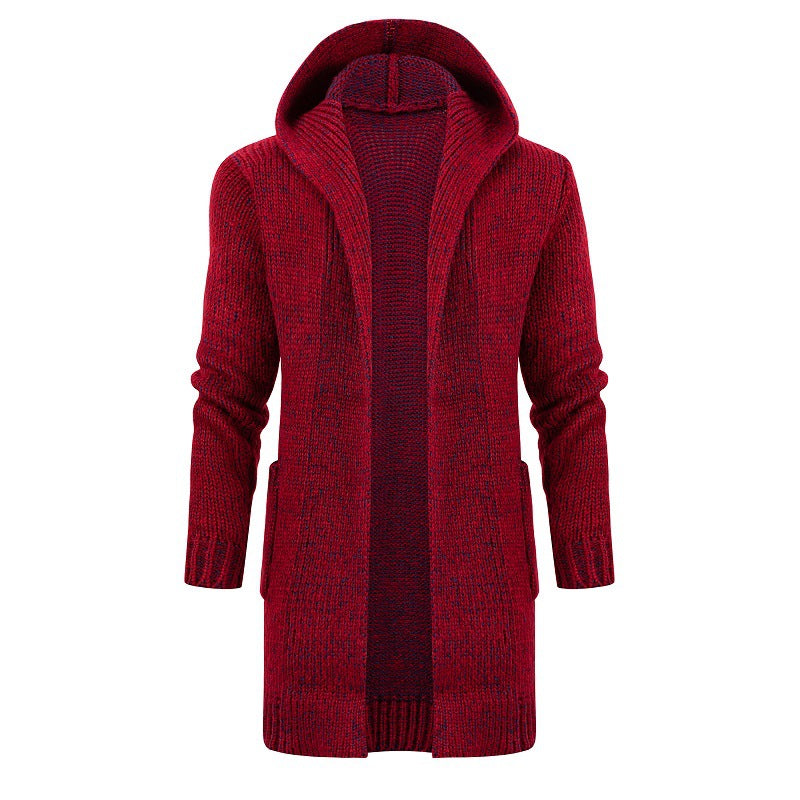 Men's Sweater European And American Style Mid-length Cardigan