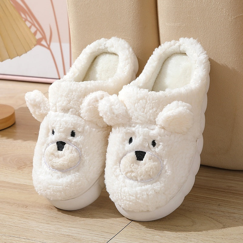 Winter New Cute Cartoon Bear Cotton Slippers Household