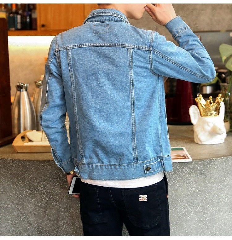 Denim jacket men's couple motorcycle jacket