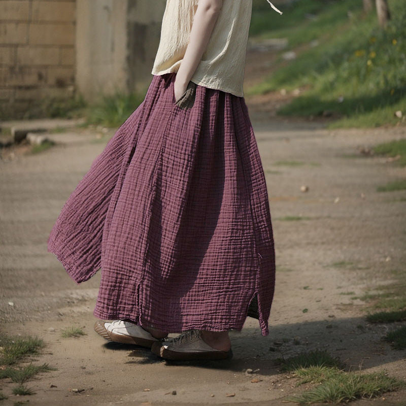 Simple Natural Wrinkle Elegant Skirt
