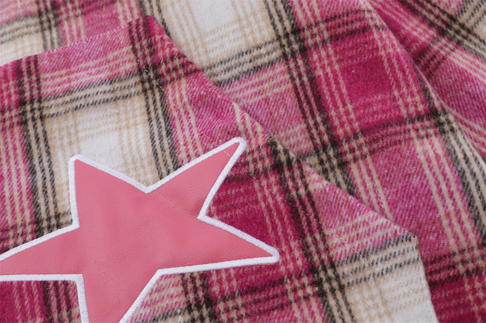 Embroidered Plaid Coat For Men