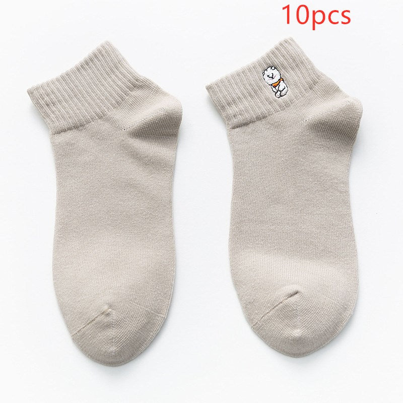 Female Japanese cartoon shallow mouth socks