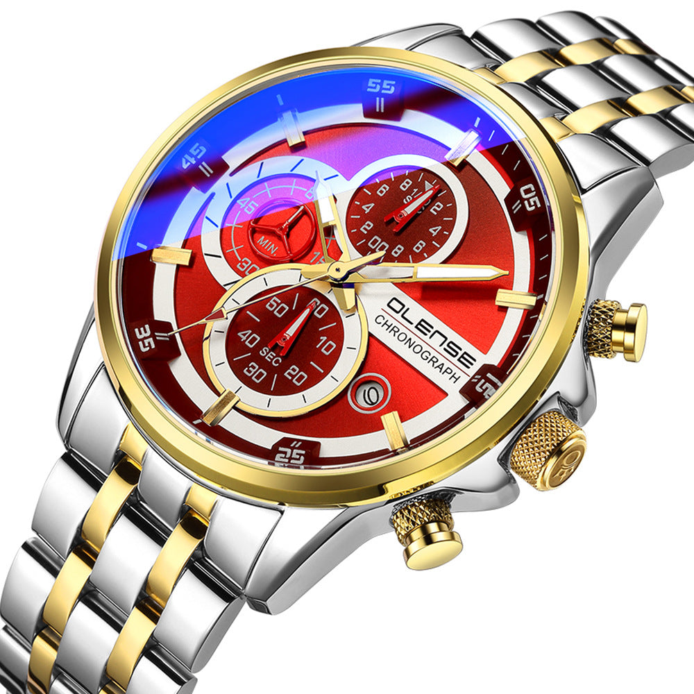 Stainless Steel Quartz Six-hand Fashion Watch