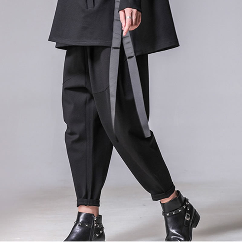 Pleated thin tapered banana pants