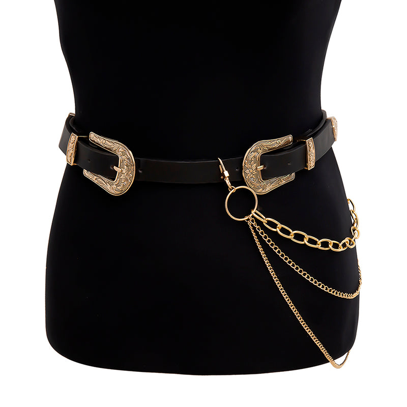 Tassel geometric waist chain
