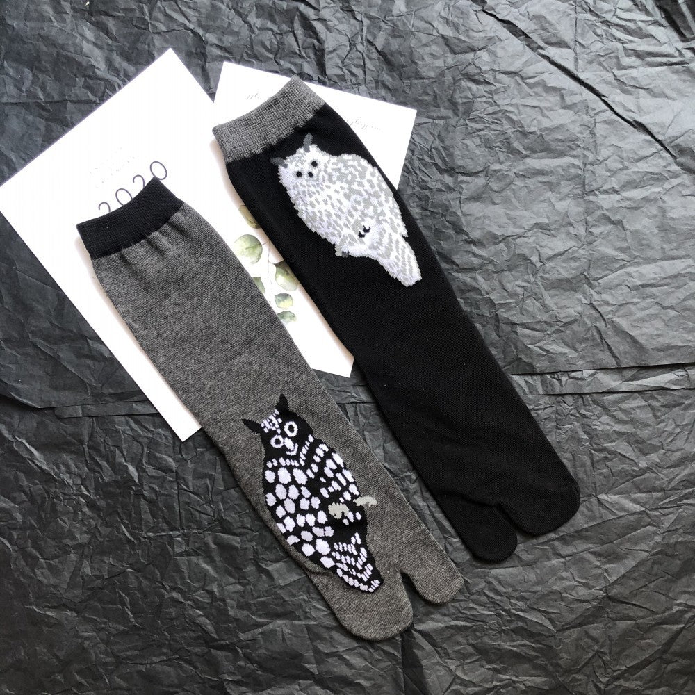 Women's split toe jacquard socks