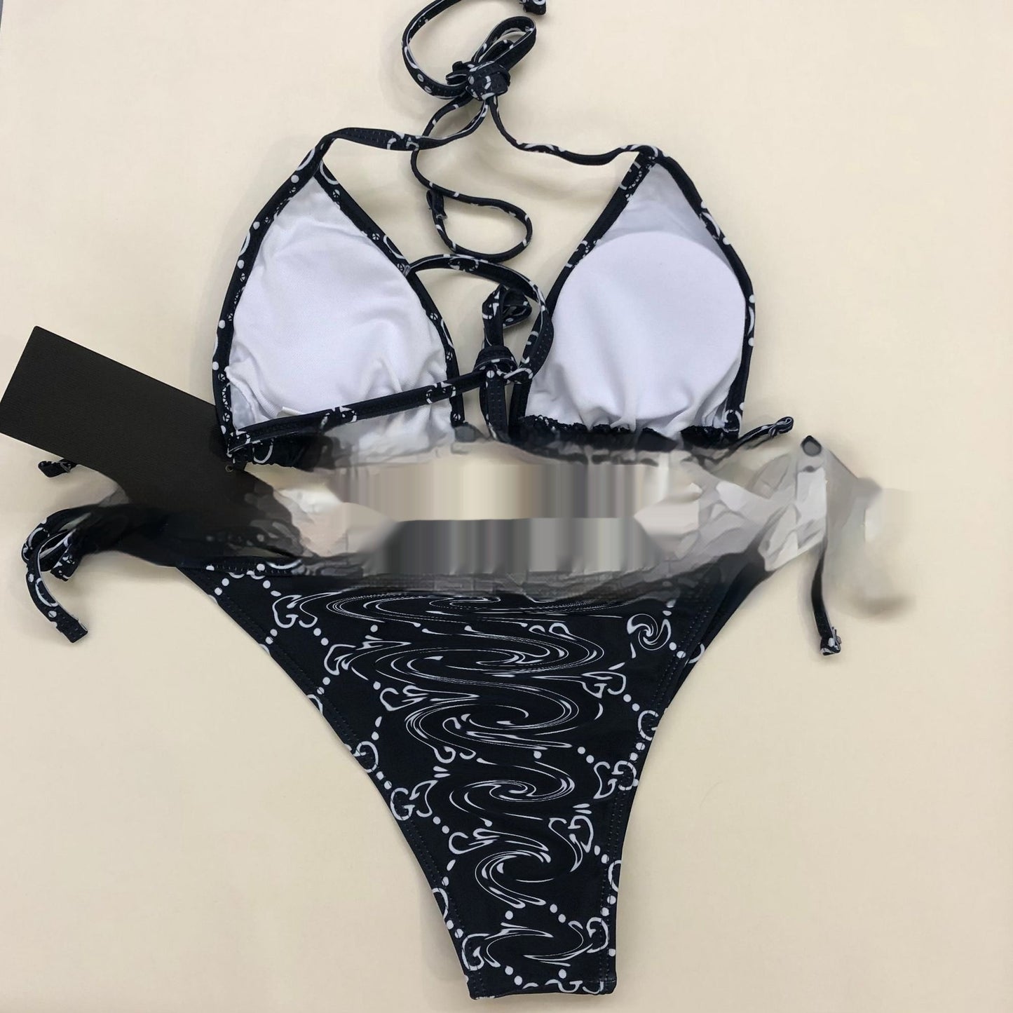 Lace-up Bikini One-piece Swimsuit With A Backless Design