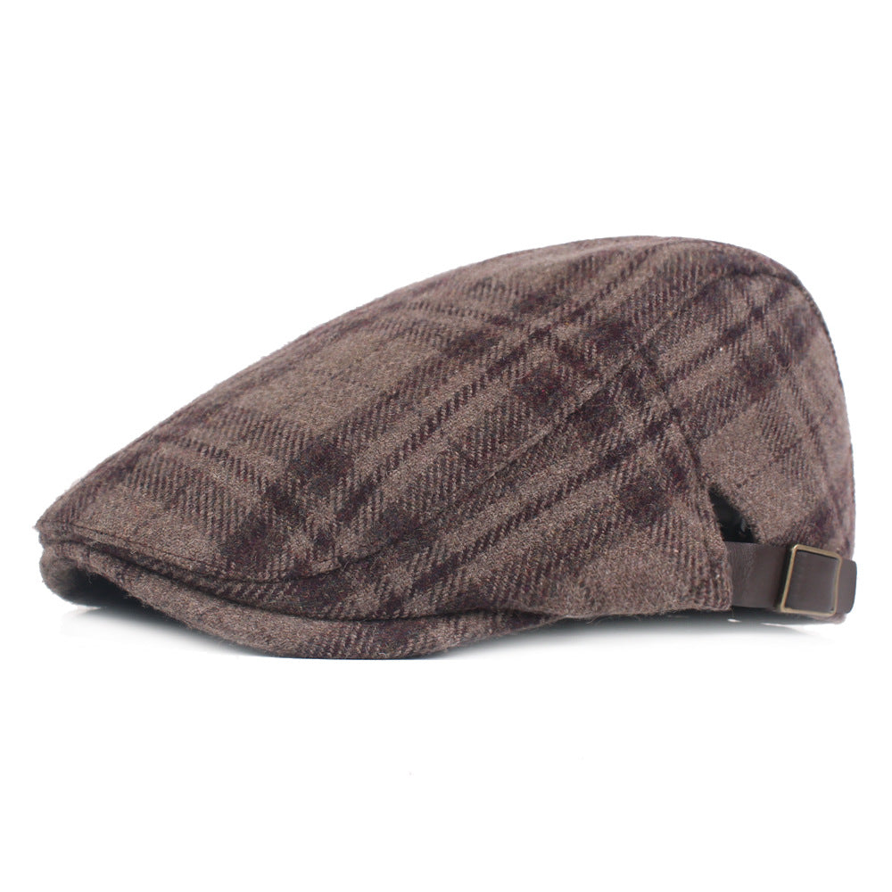 Men's Fashion Gingham Autumn And Winter Warm Beret