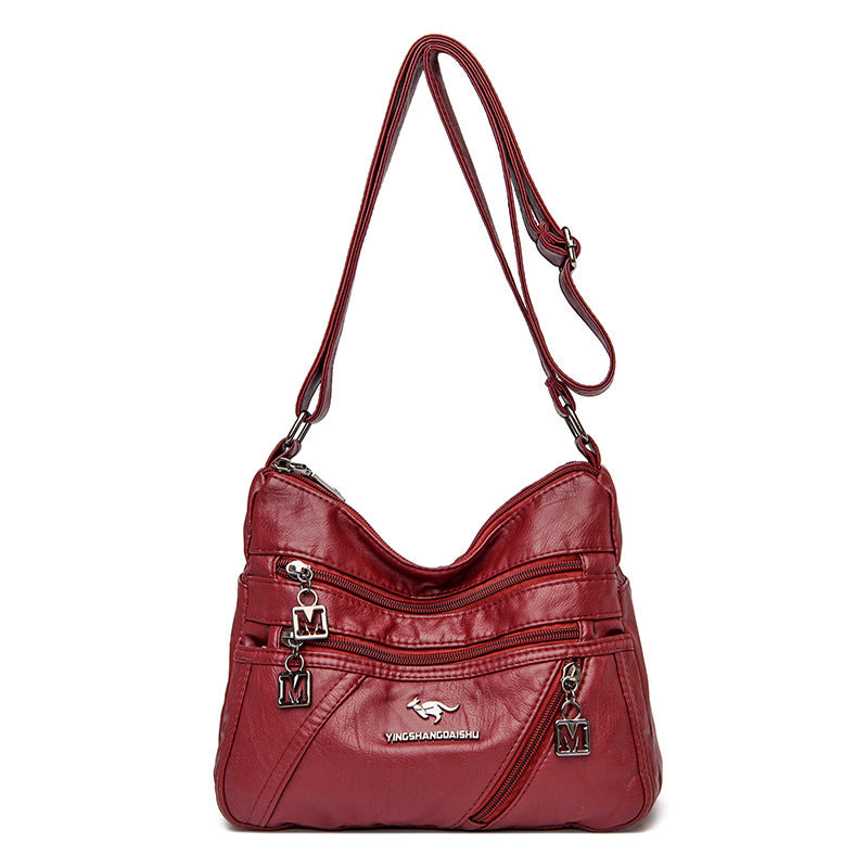 Autumn And Winter New Fashion Middle-aged Women's Shoulder Bag Double Layer Large Capacity