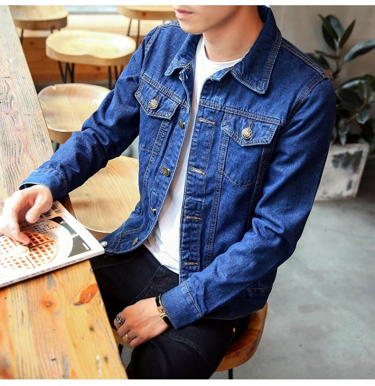 Denim jacket men's couple motorcycle jacket