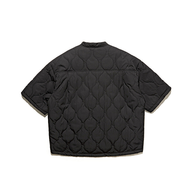 Gourd Quilted Collarless Cotton Retro