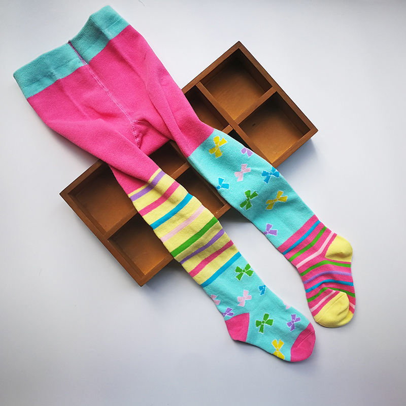 European And American Style Girls' Contrast Color Pantyhose Cotton