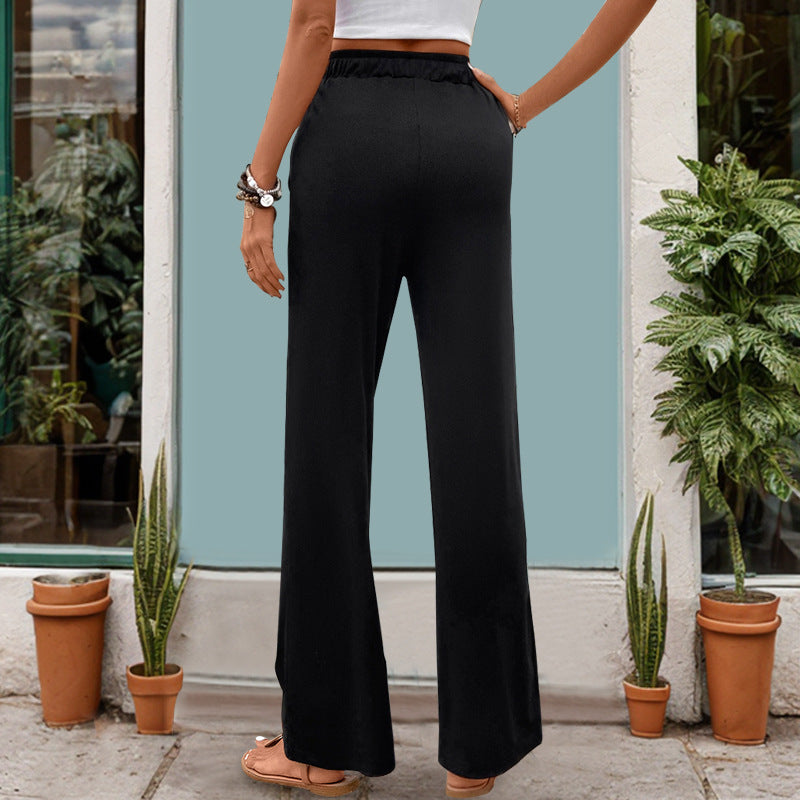 Fashion Women's High Waist Straight Casual Pants