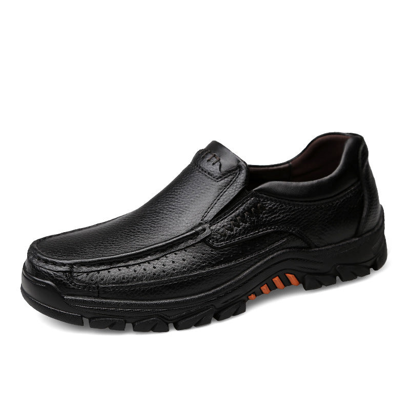 Middle-aged and elderly men's soft leather dad shoes
