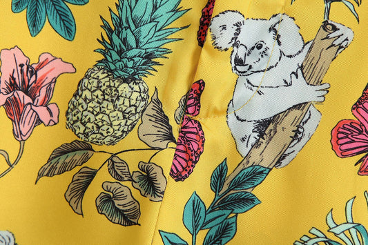 Women's yellow print shorts