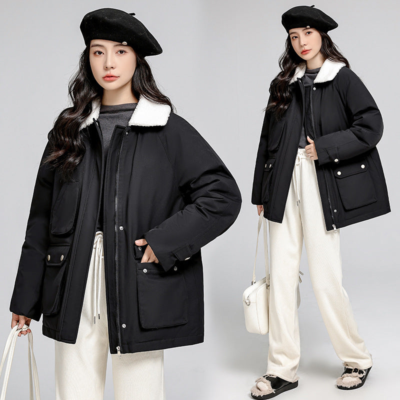 Korean Style Loose Casual Cotton-padded Jacket