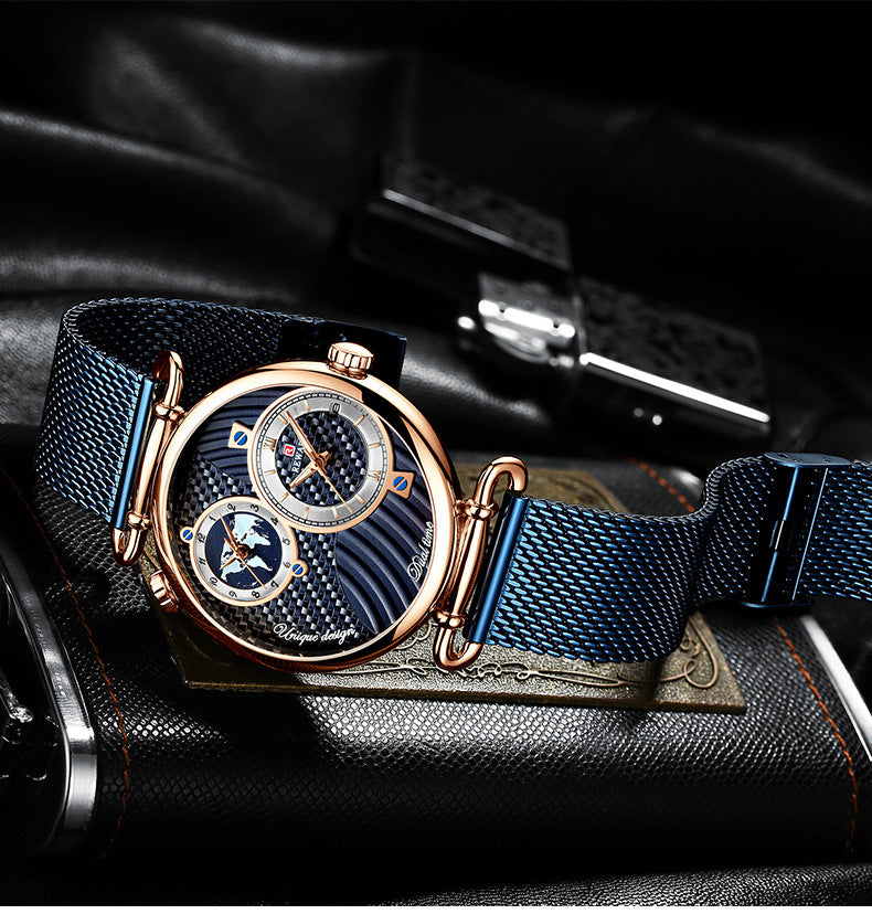 steel mesh belt men's watch