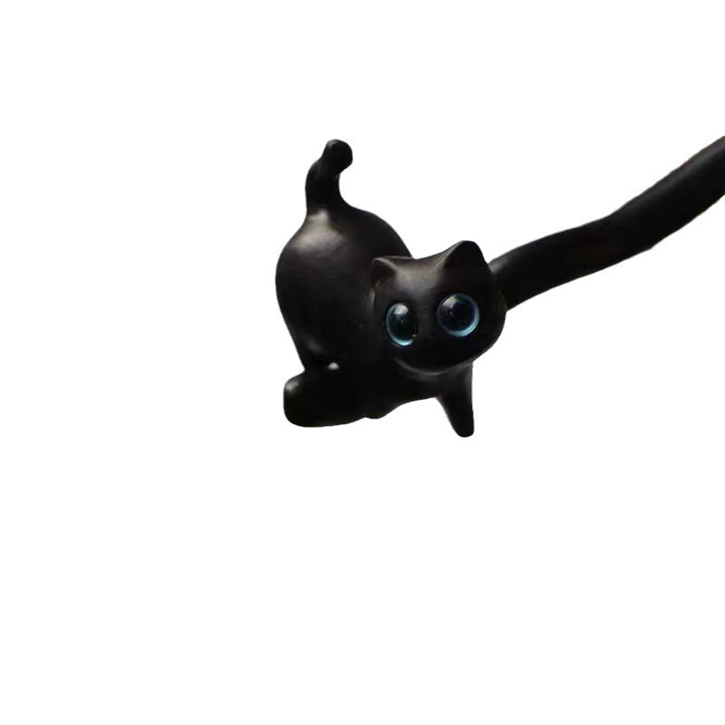 Handmade Green Sandalwood Hairpin With A Sense Of Luxury And Personality Cat
