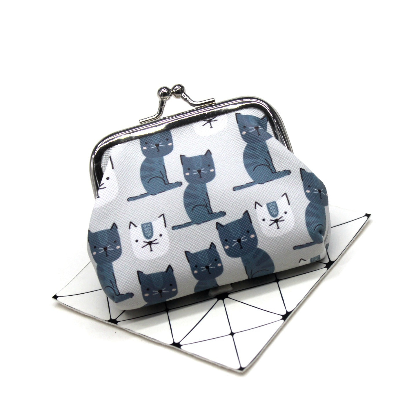 Cat print coin purse