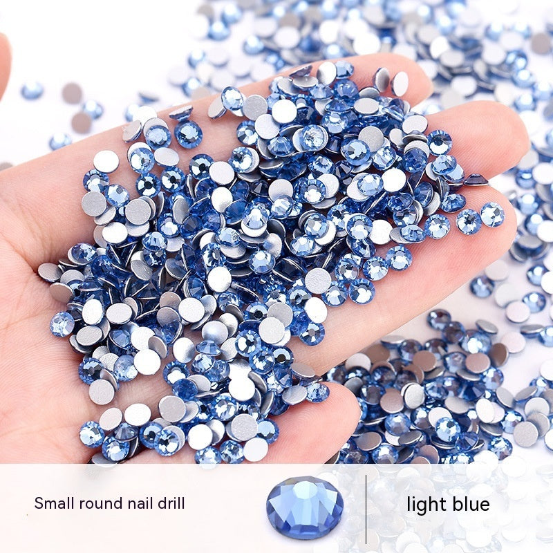 New Nail Ornament Nail Small Round Diamond Super Net Red Simple White Rhinestone Whole Bag