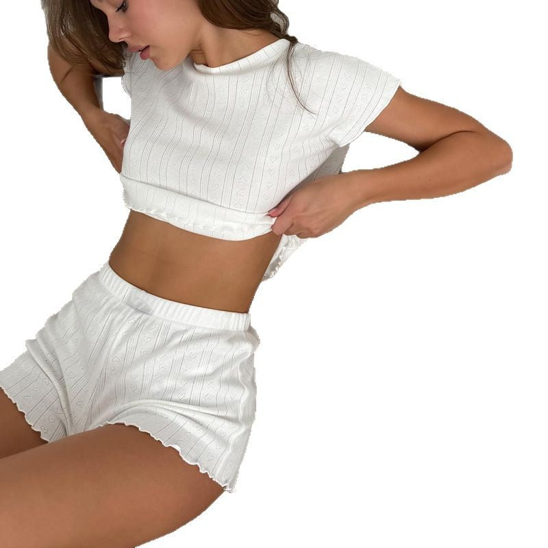 Casual Loose Comfortable Round Neck Short Sleeve Shorts Suit