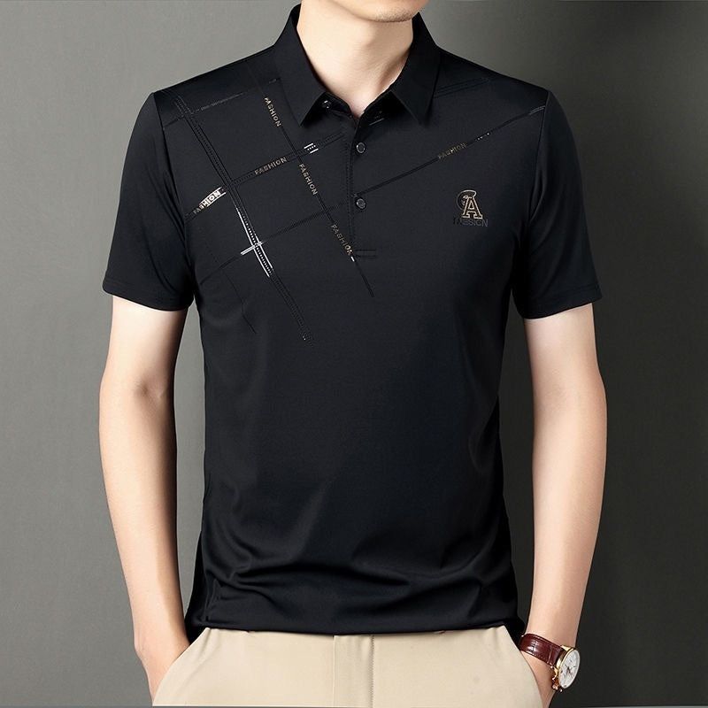 Business Casual Revers T-shirt Tynd til Midaldrende Mænd