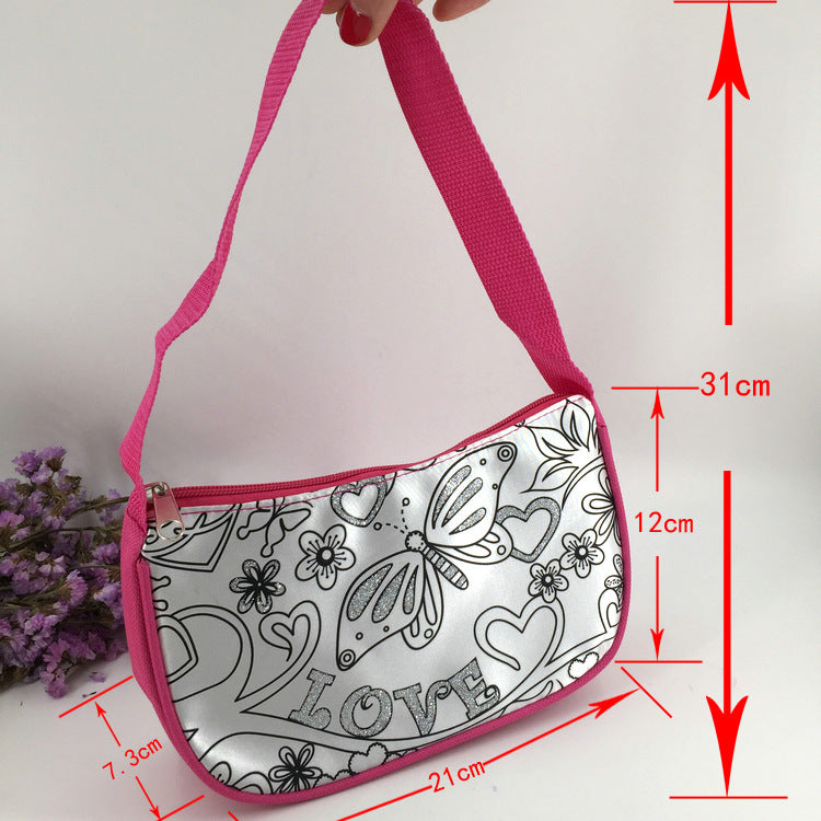 Children's Puzzle Color Tote Diy Painted Graffiti Bag