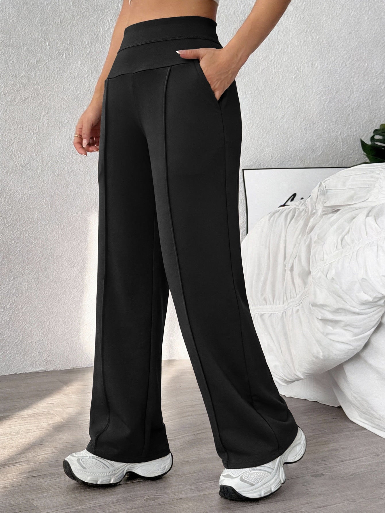 Womens Straight-leg Athletic Pants Loose-fitting Quick-dry Workout Wear